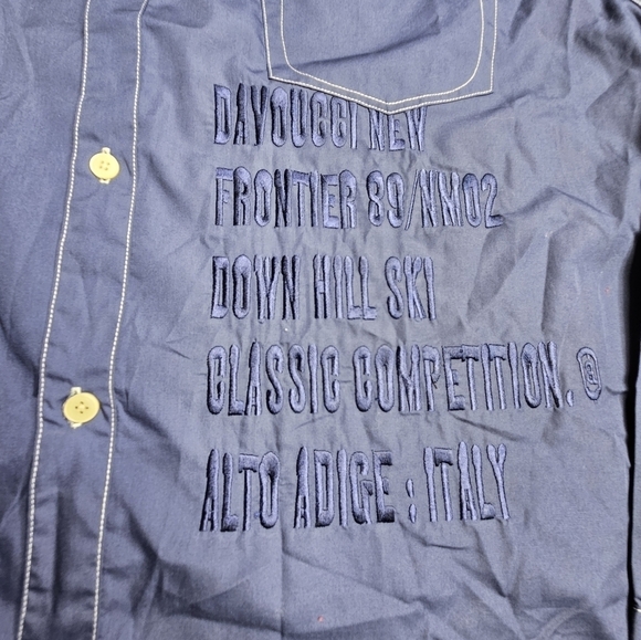 Davoucci Long Sleeve Button Down Large Blue 89 Ski Team - Picture 2 of 12